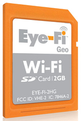 Flash card SD Eye-Fi Geo Mac geotegging gps