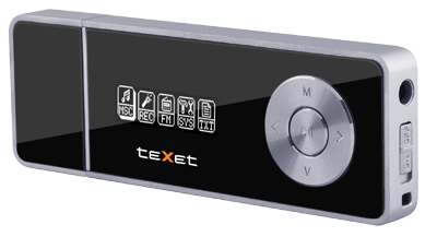 teXet T-160: плеер с полноразмерным USB-штекером