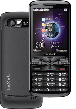 Телефон с 4 sim-картами от teXet